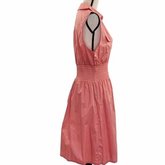 J Gee Blush Pink Sleeveless Collared Full Zip Mini Shirt Dress - Picture 3 of 12